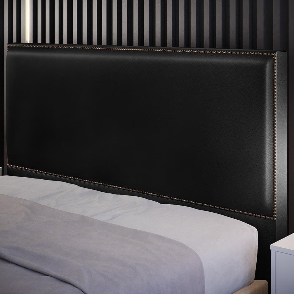 Cabeceira Box Casal King Com Tachas 195 Cm Couríssimo Preto - 7