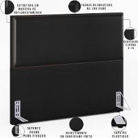 Cabeceira Box Casal King Com Tachas 195 Cm Couríssimo Preto - 6