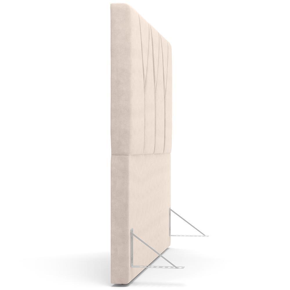 Cabeceira Cama Box Casal King 195 Cm Aurora W01 Suede Bege - 3