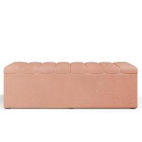 Kit Cabeceira Casal Queen 160cm Com Calçadeira Baú Rosê - 2