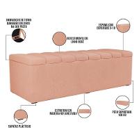 Kit Cabeceira Casal Queen 160cm Com Calçadeira Baú Rosê - 8