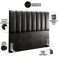 Kit Cabeceira Casal 140cm Calçadeira Recamier Baú Preto - 9
