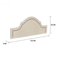 Cabeceira Casal Luxo 140X60 Off White Tachas Fumê - 3