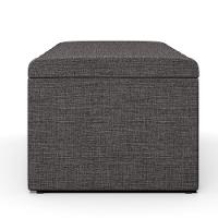 Kit Cabeceira Solteiro 100cm C/Calçadeira Baú Cinza Escuro - 2