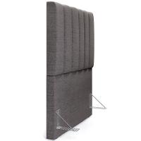 Kit Cabeceira Solteiro 100cm C/Calçadeira Baú Cinza Escuro - 3