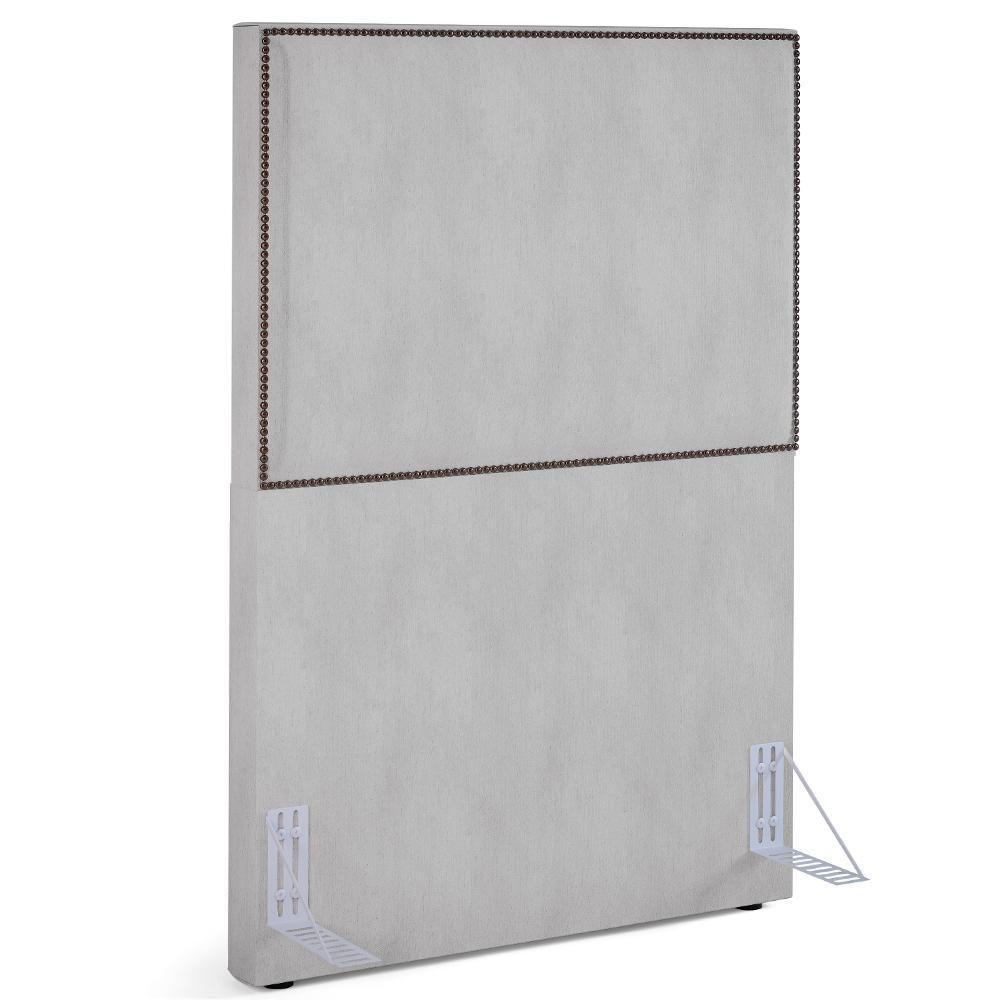 Cabeceira Cama Box Solteiro Com Tachas 100 Cm Linho Cinza - 1