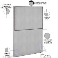 Cabeceira Cama Box Solteiro Com Tachas 100 Cm Linho Cinza - 11