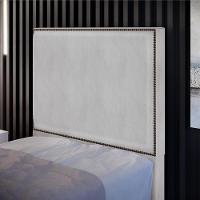 Cabeceira Cama Box Solteiro Com Tachas 100 Cm Linho Cinza - 15