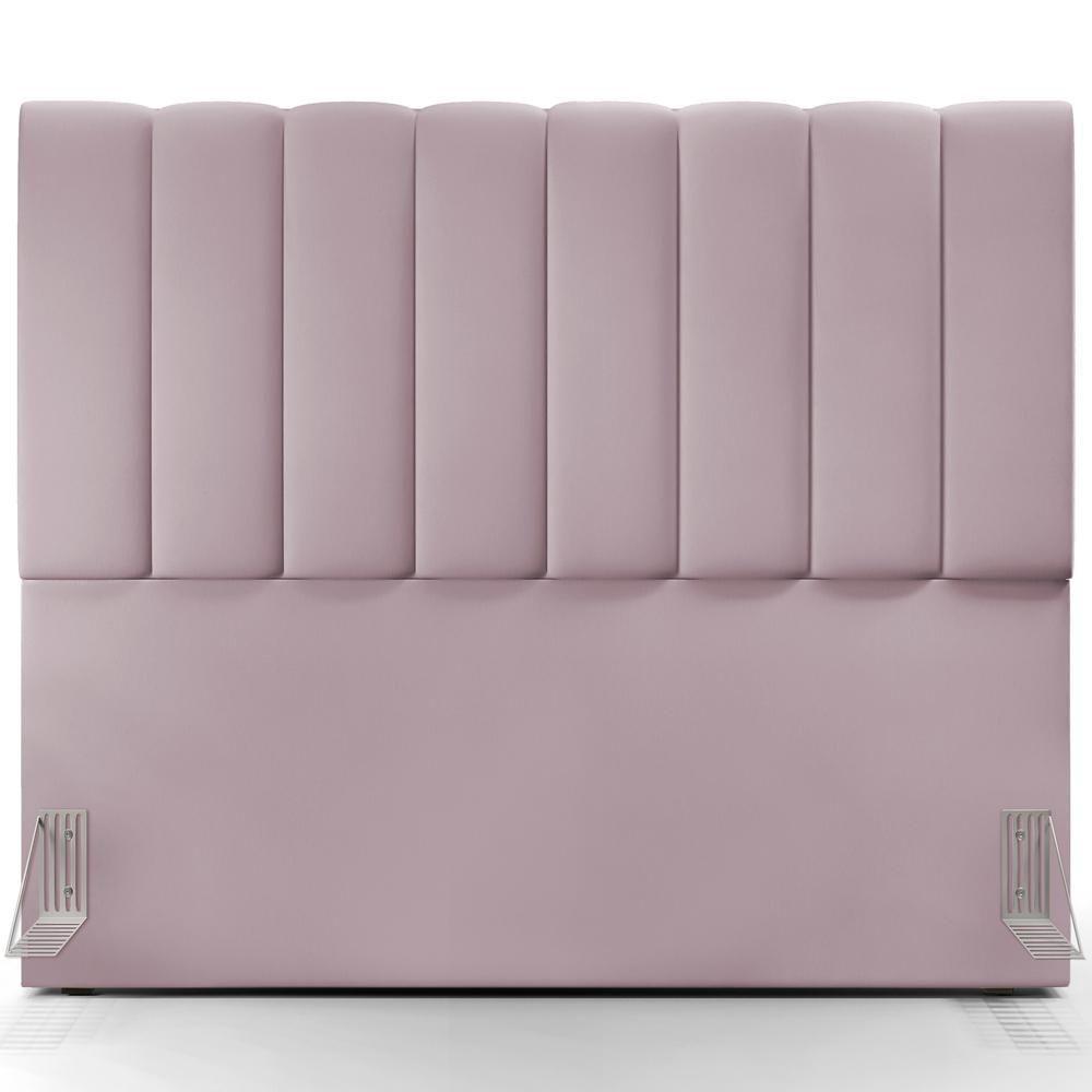 Kit Cabeceira Casal 140cm C/Calçadeira Recamier Baú Rosê - 5