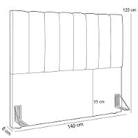 Kit Cabeceira Casal 140cm C/Calçadeira Recamier Baú Rosê - 7
