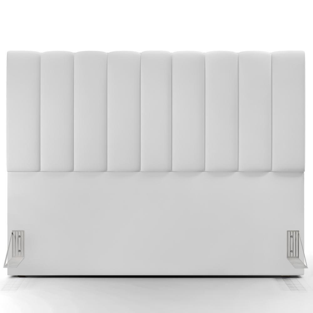 Kit Cabeceira Casal Queen 160cm Com Calçadeira Baú Branco - 5