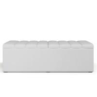 Kit Cabeceira Casal Queen 160cm Com Calçadeira Baú Branco - 2