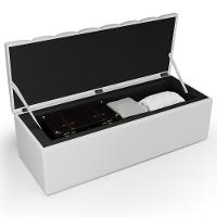 Kit Cabeceira Casal Queen 160cm Com Calçadeira Baú Branco - 10