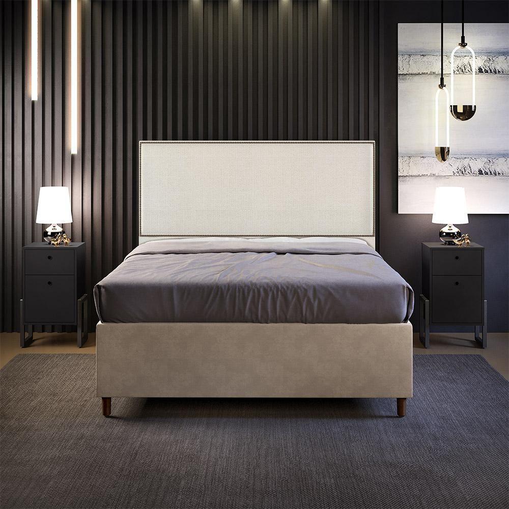 Cabeceira Box Casal King Tachas 195cm Vicenza L02 Champagne - 2