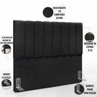 Kit Cabeceira Casal 140cm C/Calçadeira Recamier Baú Chumbo - 9