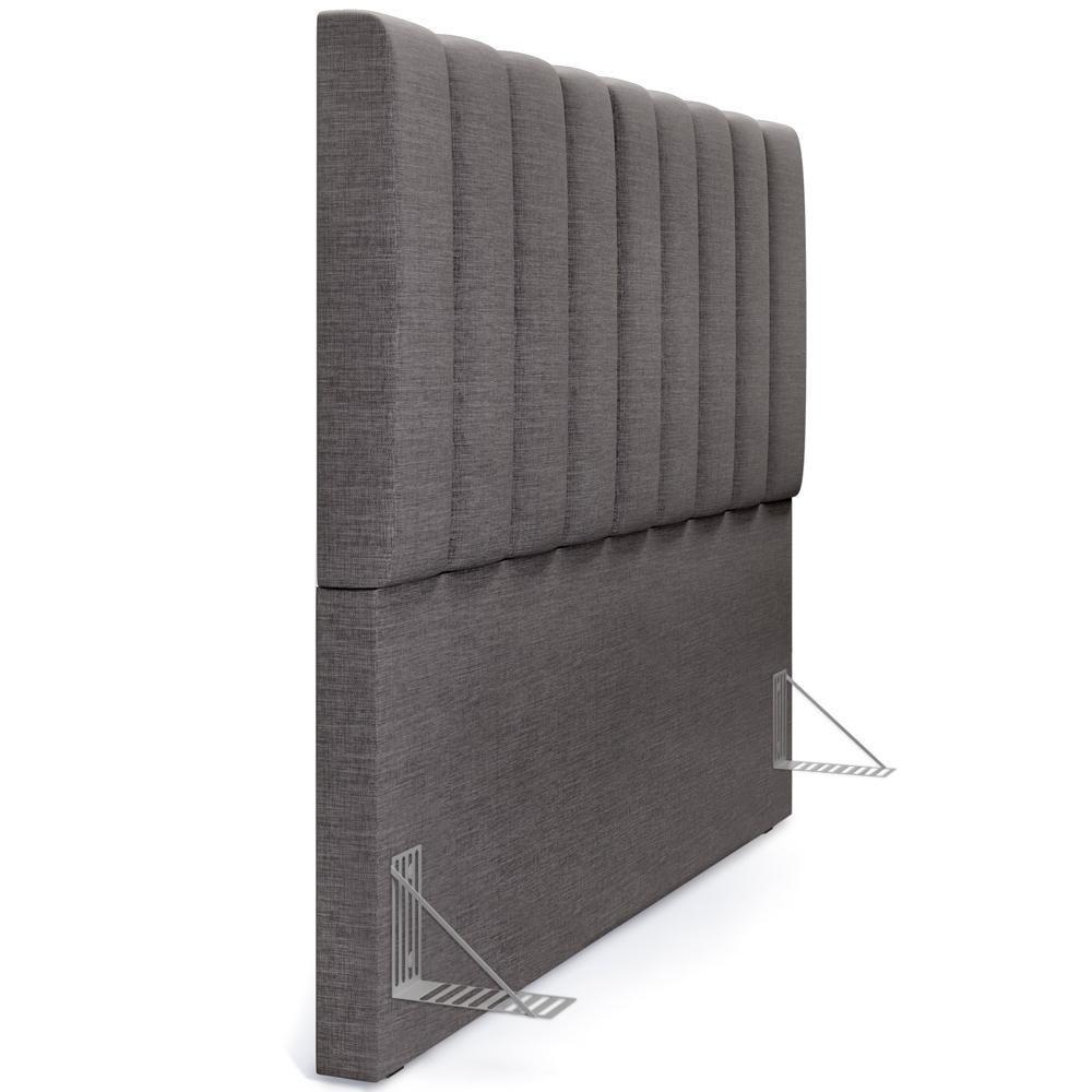 Kit Cabeceira Casal Queen 160cm Calçadeira Baú Cinza Escuro - 4