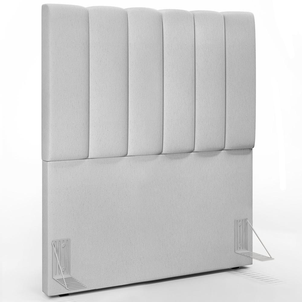 Cabeceira Cama Box Painel Solteiro 100 Cm Linho Cinza - 1