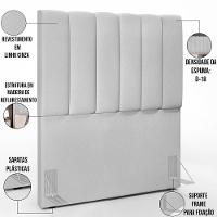 Cabeceira Cama Box Painel Solteiro 100 Cm Linho Cinza