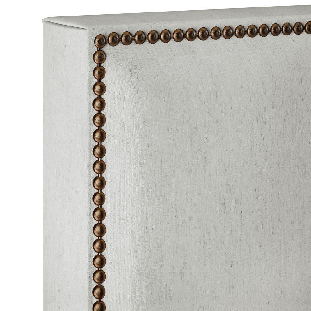 Cabeceira Cama Box Casal Com Tachas 140 Cm Linho Cinza - 4