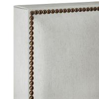 Cabeceira Cama Box Casal Com Tachas 140 Cm Linho Cinza