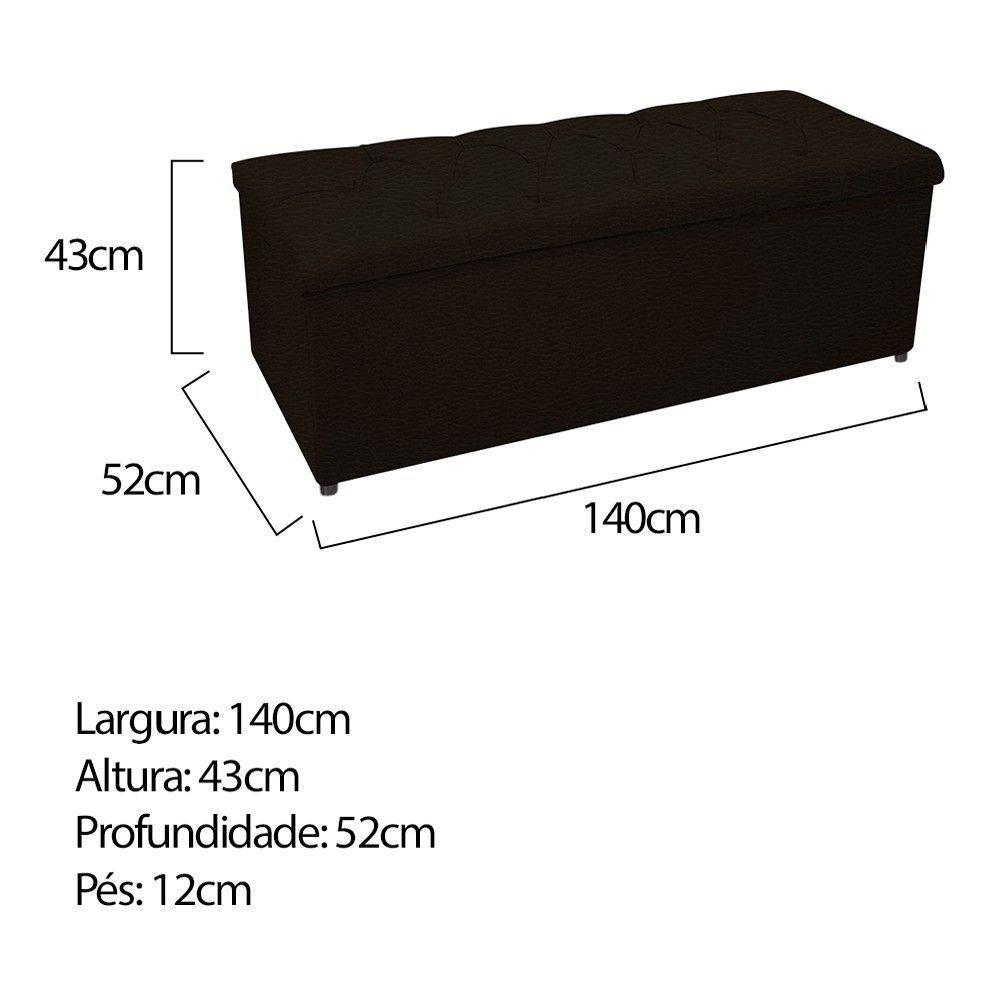 Cabeceira E Calçadeira 140Cm Casal Capitonê Corano Marrom - 7