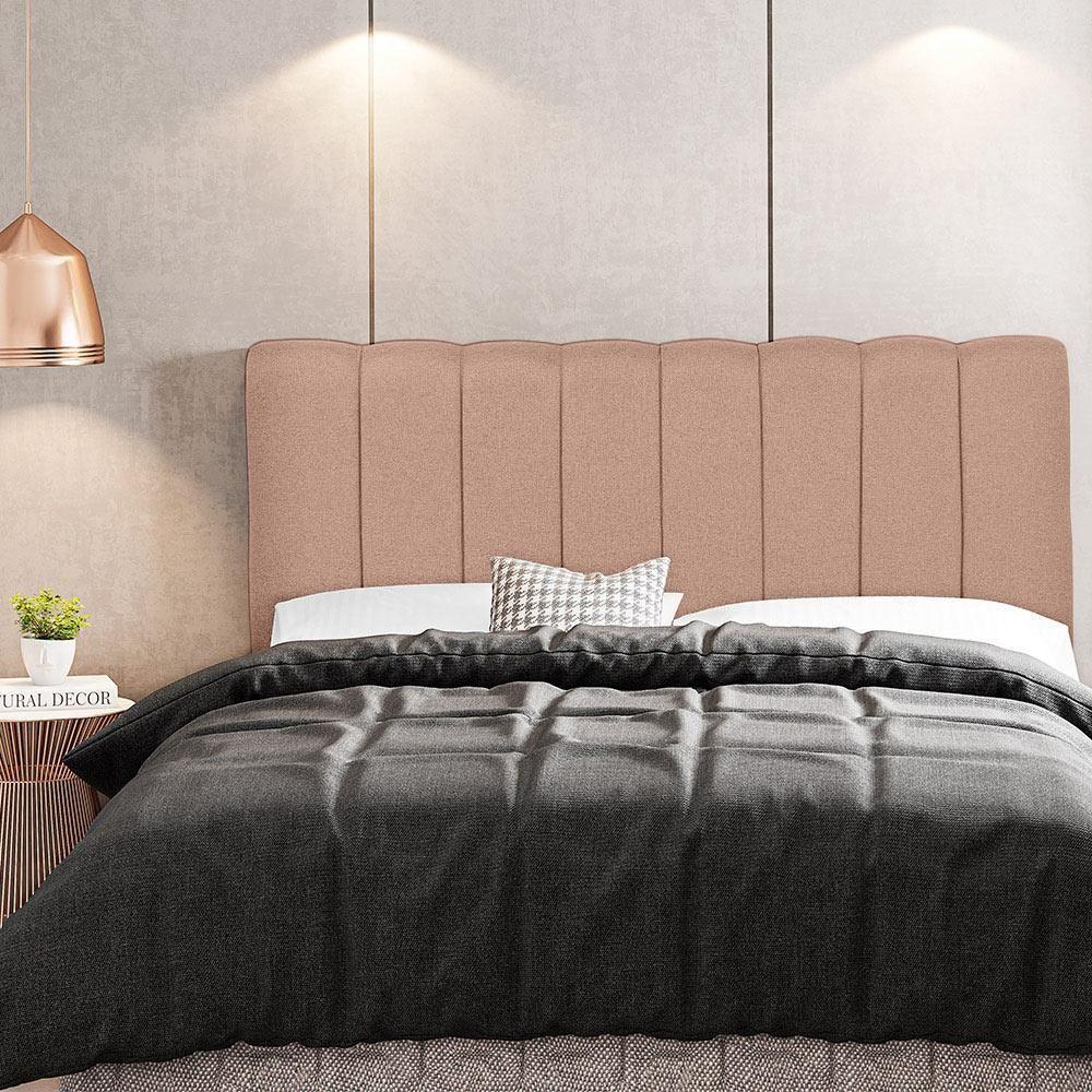 Cabeceira Cama Box Painel Solteiro 100 Cm Dubai Linho Rosê - 6