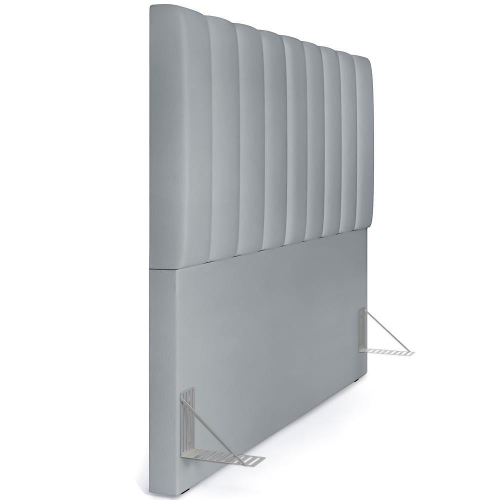 Kit Cabeceira Casal Queen 160cm C/Calçadeira Baú Cinza - 4