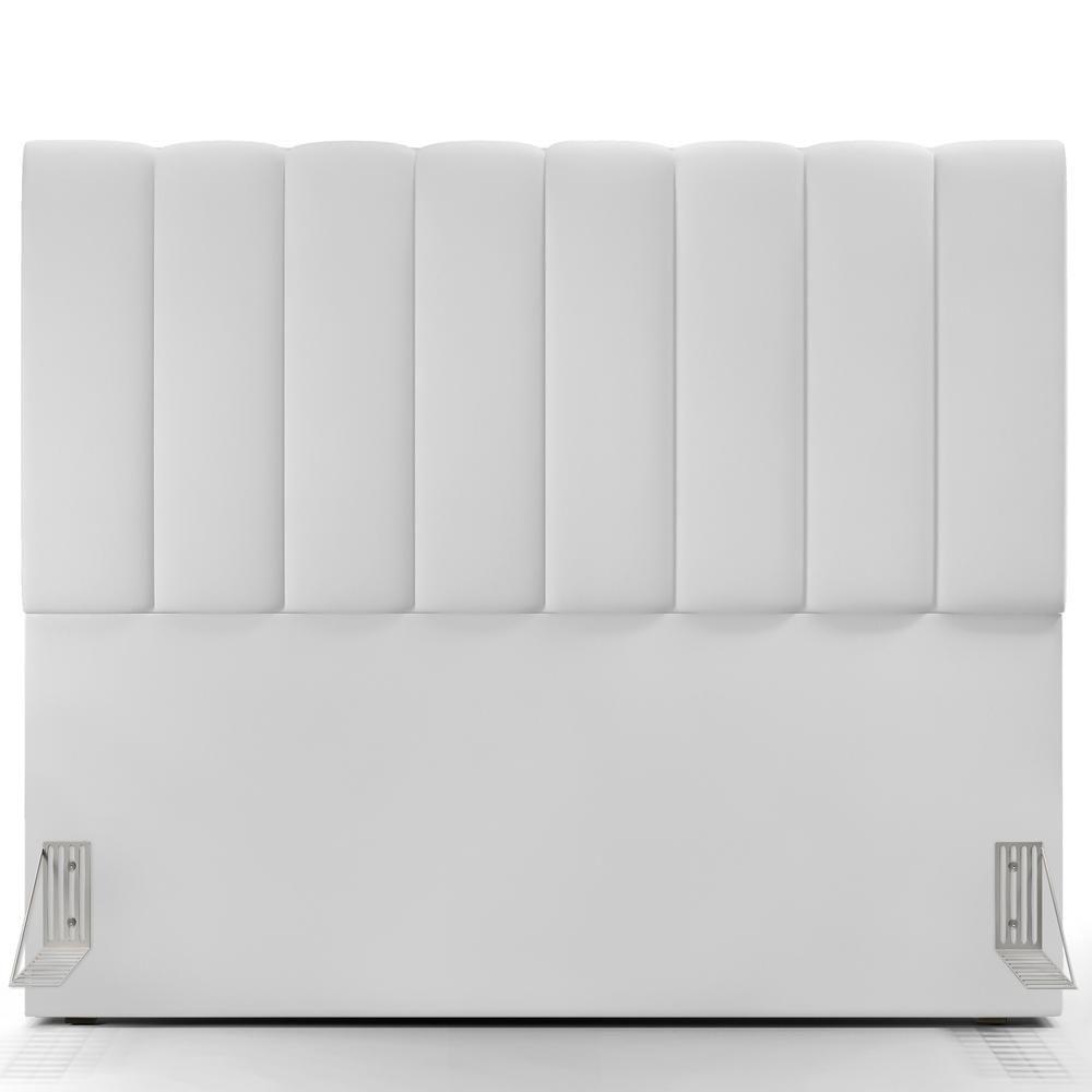 Kit Cabeceira Casal 140cm C/Calçadeira Recamier Baú Branco - 5