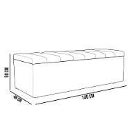 Kit Cabeceira Casal 140cm C/Calçadeira Recamier Baú Branco - 11