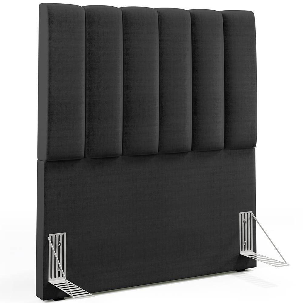 Cabeceira Cama Box Painel Solteiro 100 Cm Preto Metalizado - 1