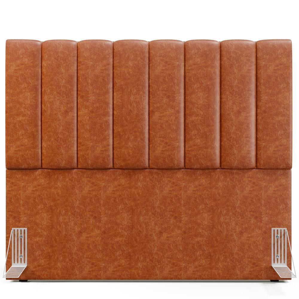 Kit Cabeceira Casal 140cm E Calçadeira Recamier Baú Camel - 7