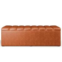 Kit Cabeceira Casal 140cm E Calçadeira Recamier Baú Camel