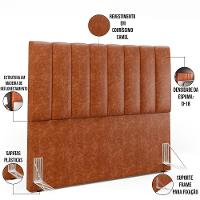 Kit Cabeceira Casal 140cm E Calçadeira Recamier Baú Camel - 23