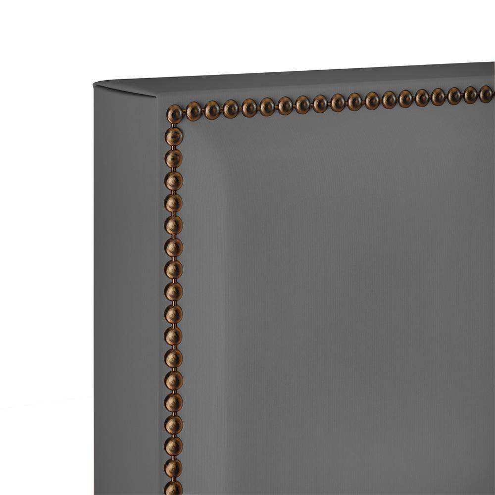 Cabeceira Cama Box Solteiro Com Tachas 100 Cm Suede Cinza - 4