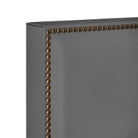 Cabeceira Cama Box Solteiro Com Tachas 100 Cm Suede Cinza