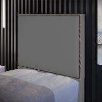 Cabeceira Cama Box Solteiro Com Tachas 100 Cm Suede Cinza - 7