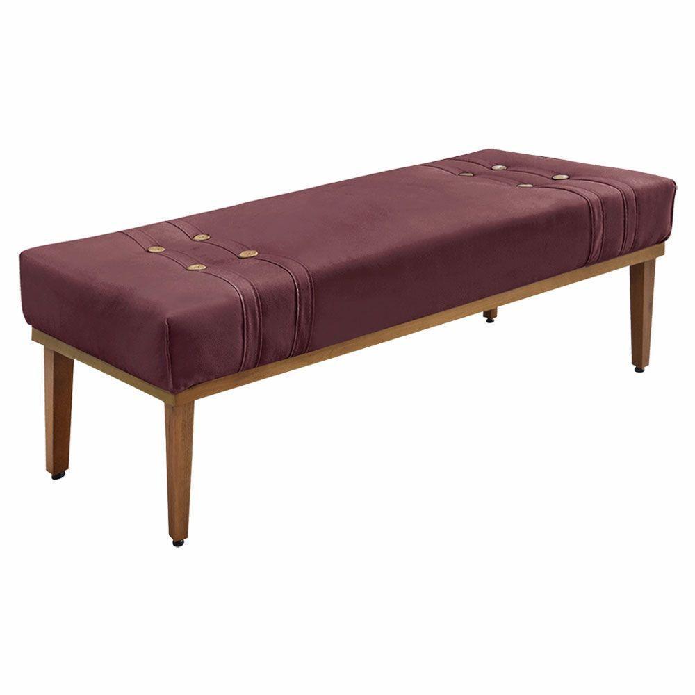 Kit Cabeceira E Calçadeira Recamier Queen 1,60M - Vinho - 6