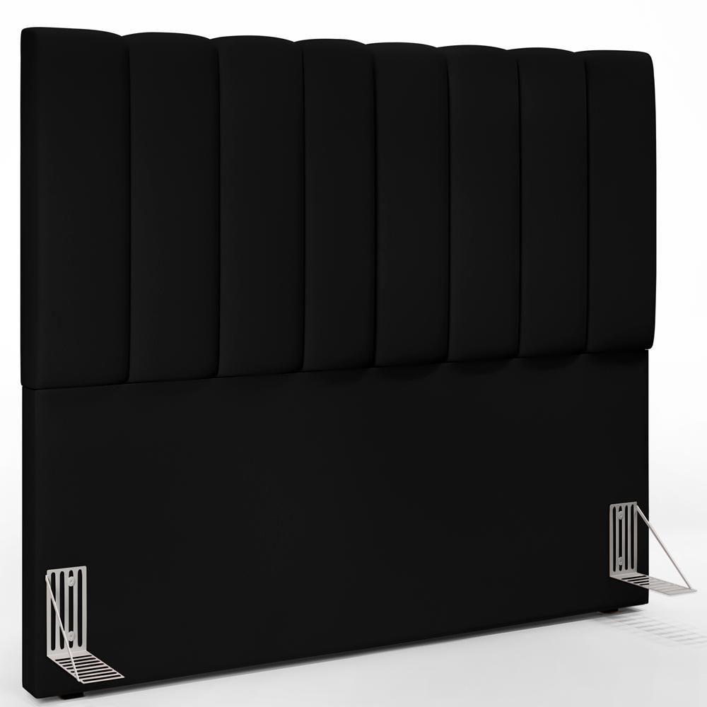 Kit Cabeceira Casal 140cm Com Calçadeira Recamier Baú Preto - 10