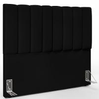 Kit Cabeceira Casal 140cm Com Calçadeira Recamier Baú Preto - 10