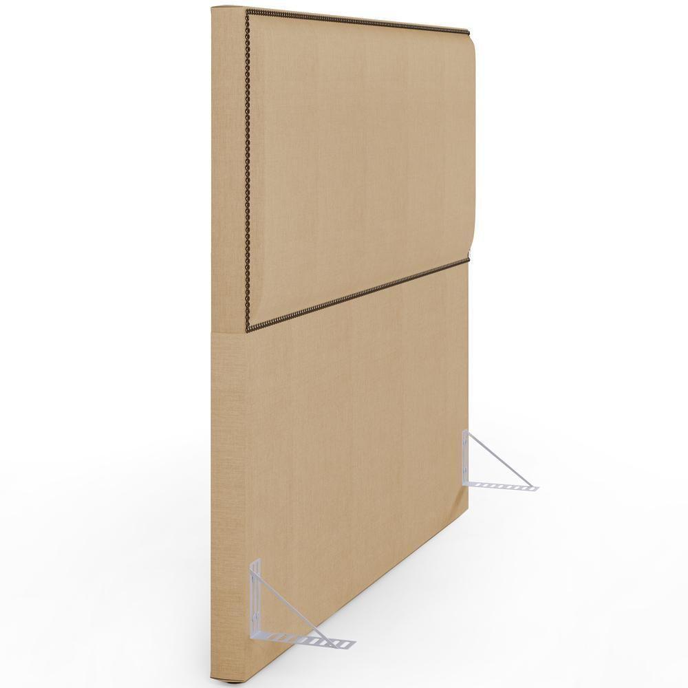 Cabeceira Cama Box Casal 160 Cm Linho Bege Escuro - 2