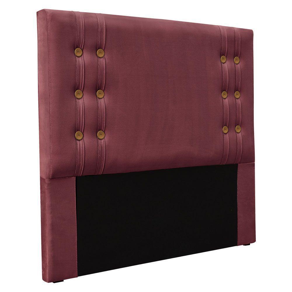 Kit Cabeceira E Calçadeira Recamier Queen 1,60M Vinho - - 7