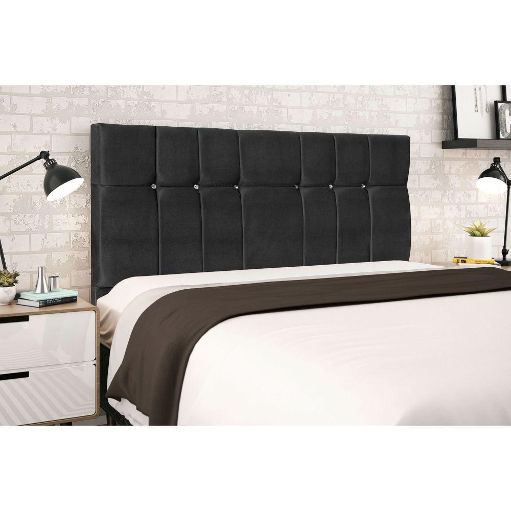 Cabeceira Solteiro Jbe Moveis Opala 94cm Preto Cama Box 88 - 2
