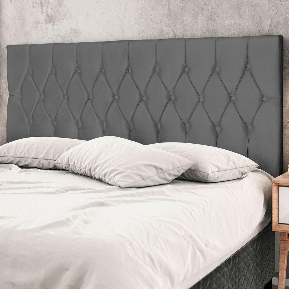 Cabeceira Solteiro Jbe Moveis Madri 94cm Cinza Cama Box 88cm - 1