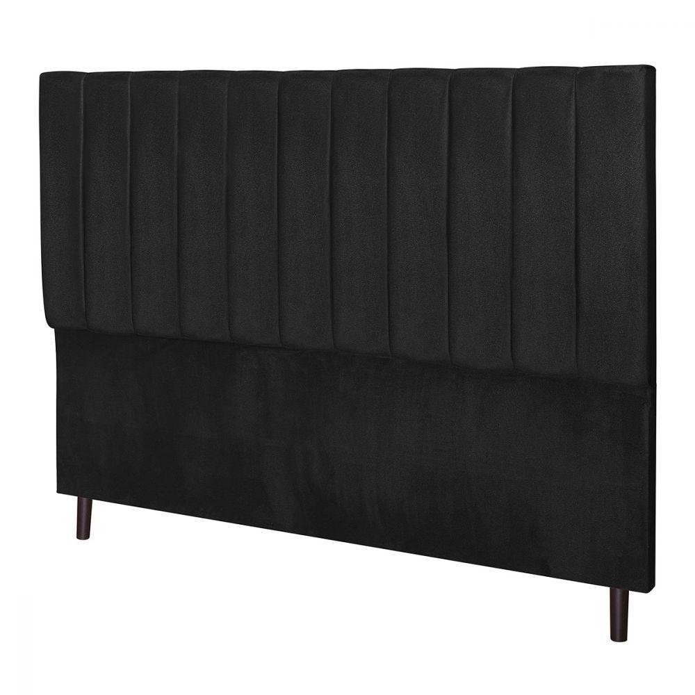 Cabeceira Solteiro Jbe Leblon Cinza 94cm Cama Box 88cm Preto - 1