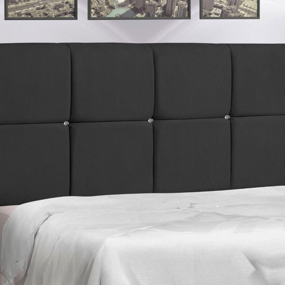 Cabeceira Solteiro Jbe Moveis Paris 94cm Preta Cama Box 88cm - 2