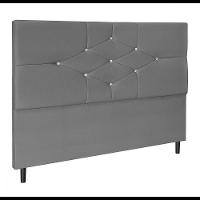 Cabeceira Solteiro Jbe Camboriú Preto 94cm Box 88cm Cinza - 1