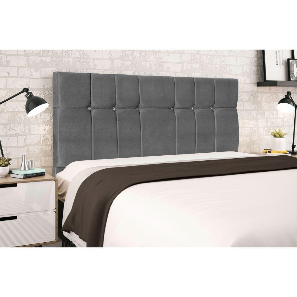 Cabeceira Casal King Jbe Opala 195cm Cinza Cama Box 193cm - 2