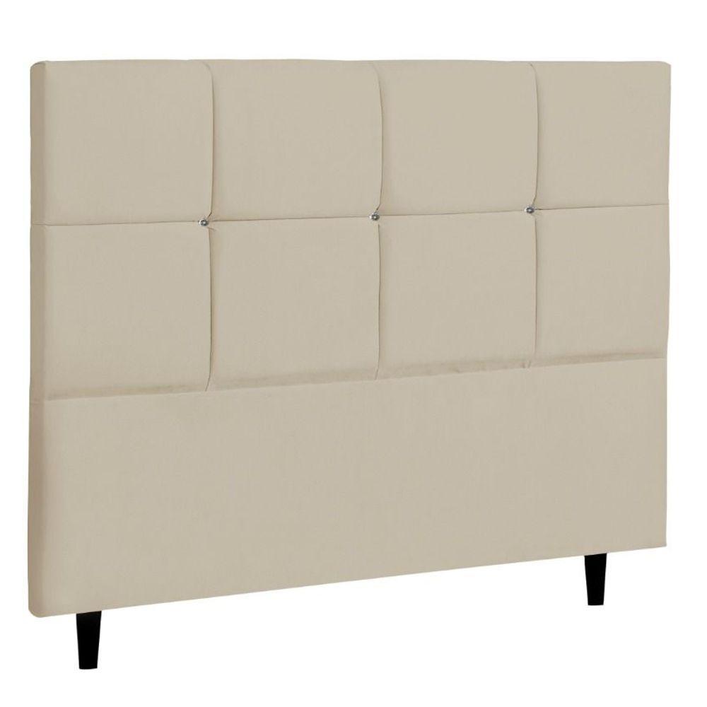 Cabeceira Solteiro Jbe Moveis Paris 94cm Bege Cama Box 88 - 1
