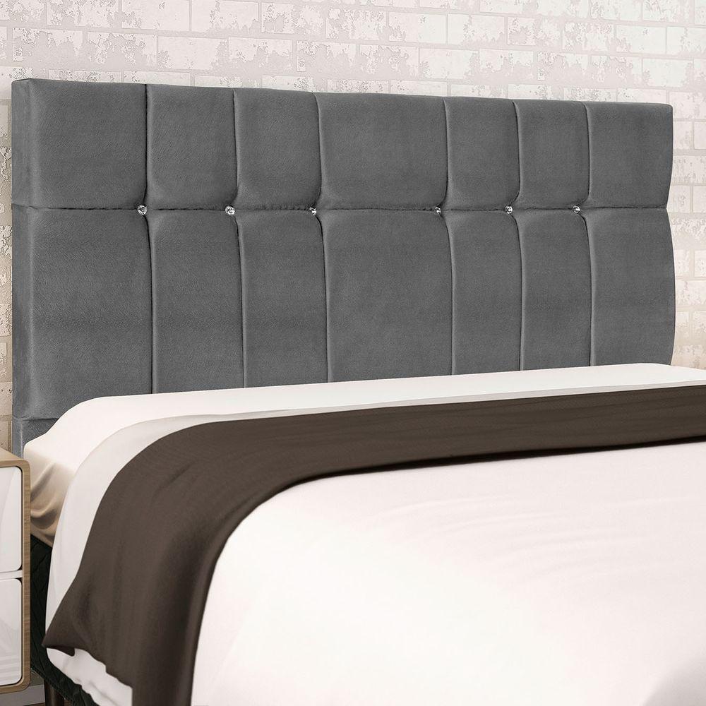 Cabeceira Casal Queen Jbe Opala 164cm Cinza Cama Box 158cm - 1