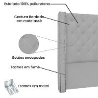 Cabeceira Queen 1,60M Vicenza Linho Cinza Claro - Pallazio - 3